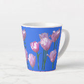 Sunny Pink Tulps Cust. BC Blue Latte Mok (Rechterhoek)