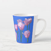 Sunny Pink Tulps Cust. BC Blue Latte Mok (Rechts)