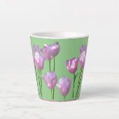 Sunny Pink Tulps Cust. BC Green Latte Mok (Voorkant)