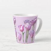 Sunny Pink Tulps Cust. BC Lila latte Mok (Rechterhoek)