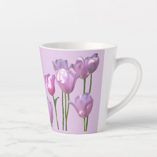 Sunny Pink Tulps Cust. BC Lila latte Mok