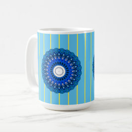 Sunny Pinstriped Turquoise and Blue Mandala Mok