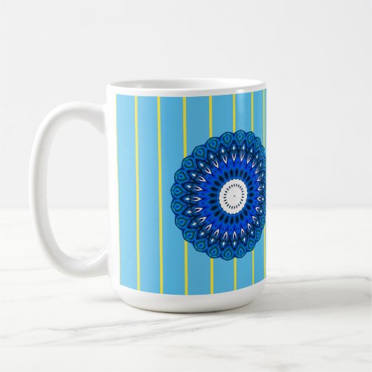 Sunny Pinstriped Turquoise and Blue Mandala Mok (Links)