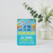 Sunny Pool, Pool Party Verjaardag Handout Tickets (Staand voorkant)