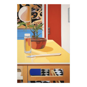 Sunny Pop Potted Plant Stilleven Foto Afdruk