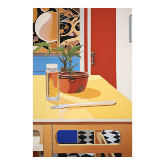 Sunny Pop Potted Plant Stilleven Foto Afdruk