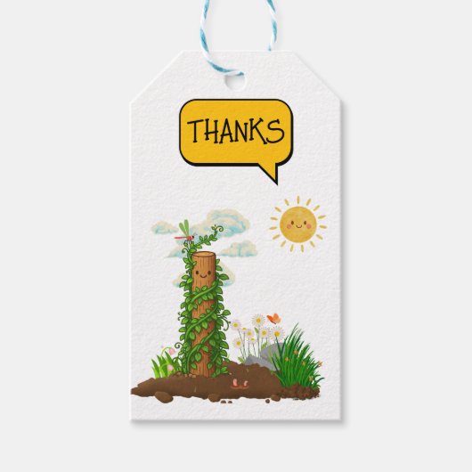 Sunny Pun Garden Climbing Plant Totem Kids Cadeaulabel (Voorkant)