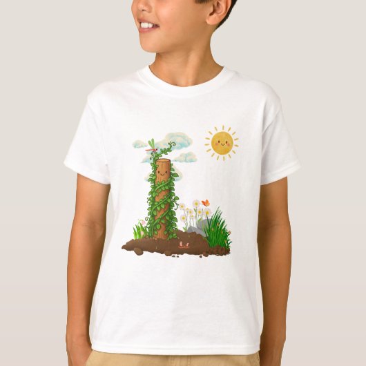 Sunny Pun Garden Climbing Plant Totem Kids T-shirt (Voorkant)