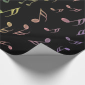 Sunny Rainbow Musical Notes Wrapping Paper Cadeaupapier (Hoek)