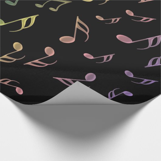 Sunny Rainbow Musical Notes Wrapping Paper Cadeaupapier (Hoek)