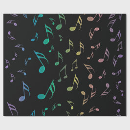 Sunny Rainbow Musical Notes Wrapping Paper Cadeaupapier