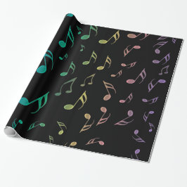 Sunny Rainbow Musical Notes Wrapping Paper Cadeaupapier