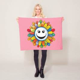 Sunny Ray Flower Fleece Deken