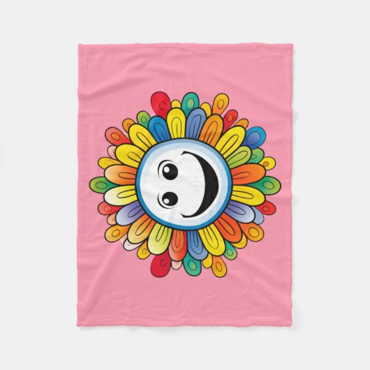 Sunny Ray Flower Fleece Deken (Voorkant)