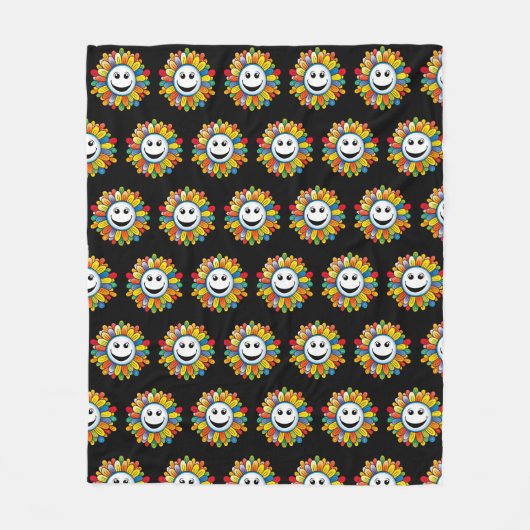 Sunny Ray Flower Fleece Deken (Voorkant)