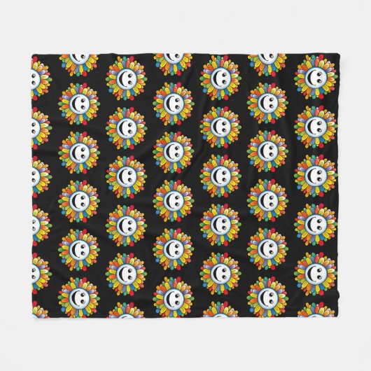 Sunny Ray Flower Fleece Deken (Voorkant (Horizontaal))