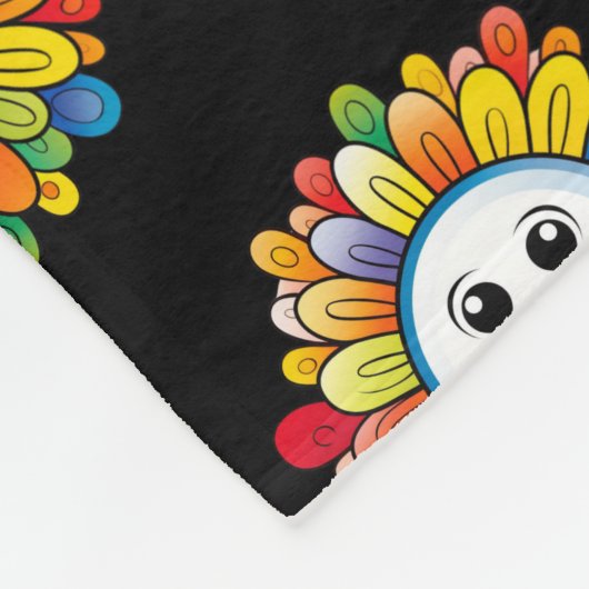 Sunny Ray Flower Fleece Deken (Hoek)