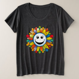 Sunny Ray Flower Grote Maat T-shirt