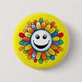 Sunny Ray Flower Ronde Button 5,7 Cm (Voorkant)