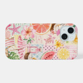 Sunny Rays Summer Aesthetic Collage iPhone 15 Case (Achterkant horizontaal)
