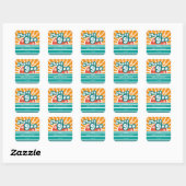 Sunny Retro Bedankt Baby shower Sticker voor Jonge (Vel)