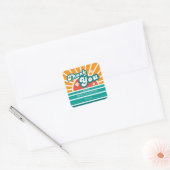 Sunny Retro Bedankt Baby shower Sticker voor Jonge (Envelop)