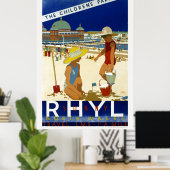 Sunny Rhyl North Wales 1935 Poster (Thuiskantoor)