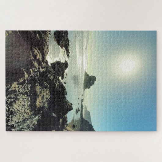 Sunny Rugged Coastal Beach Foto Legpuzzel (Horizontaal)