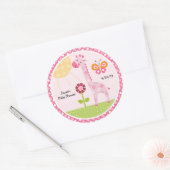Sunny Safari Giraffe Stickers/Cupcake Toppers Ronde Sticker (Envelop)