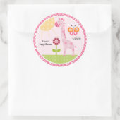 Sunny Safari Giraffe Stickers/Cupcake Toppers Ronde Sticker (Tas)