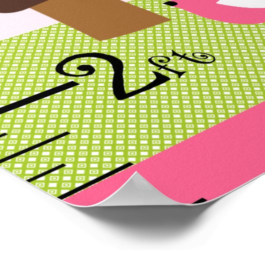 Sunny Safari Girl Animal Growth Chart Keep at 8x44 Poster (Hoek)