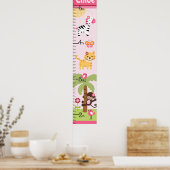 Sunny Safari Girl Animal Growth Chart Keep at 8x44 Poster (Keuken)