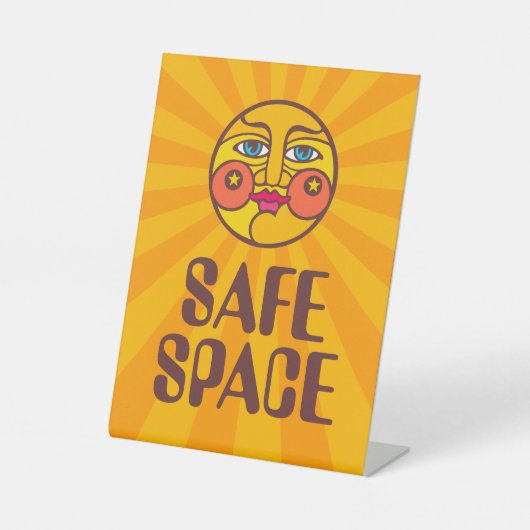 Sunny Safe Space Reclamebord Met Voetstuk (Voorkant)