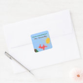 Sunny scene personalized teacher bookplate vierkante sticker (Envelop)