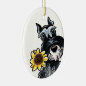 Sunny Schnauzer Classic Personalized Keramisch Ornament (Rechts)
