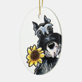 Sunny Schnauzer Classic Personalized Keramisch Ornament (Links)