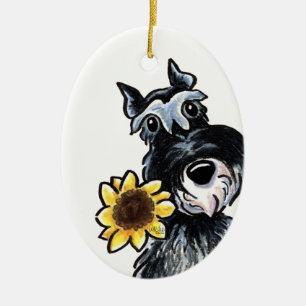 Sunny Schnauzer Classic Personalized Keramisch Ornament