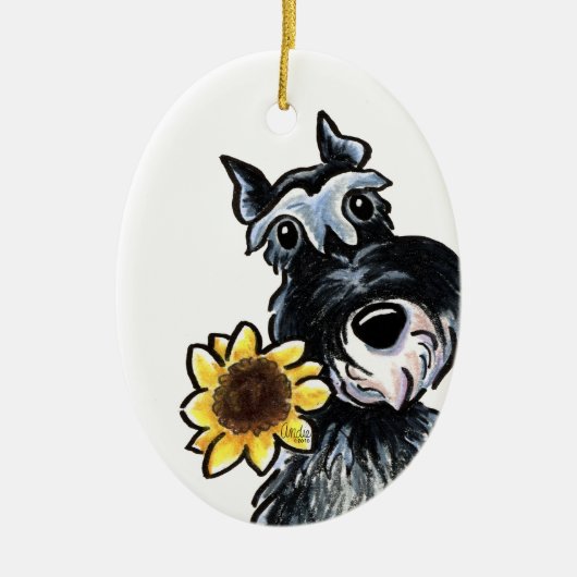 Sunny Schnauzer Classic Personalized Keramisch Ornament (Voorkant)