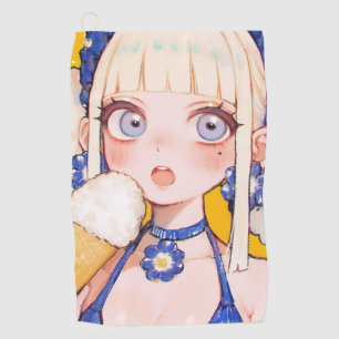 Sunny Scoop Anime Girl beroemd gemaakt door Vanill Golfhanddoek