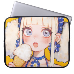 Sunny Scoop Anime Girl beroemd gemaakt door Vanill Laptop Sleeve