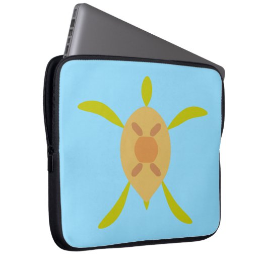 Sunny Sea Turtle Electronics Bag Laptop Sleeve (Voorkant Rechts)