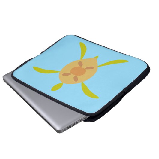 Sunny Sea Turtle Electronics Bag Laptop Sleeve (Voorkant onderkant)