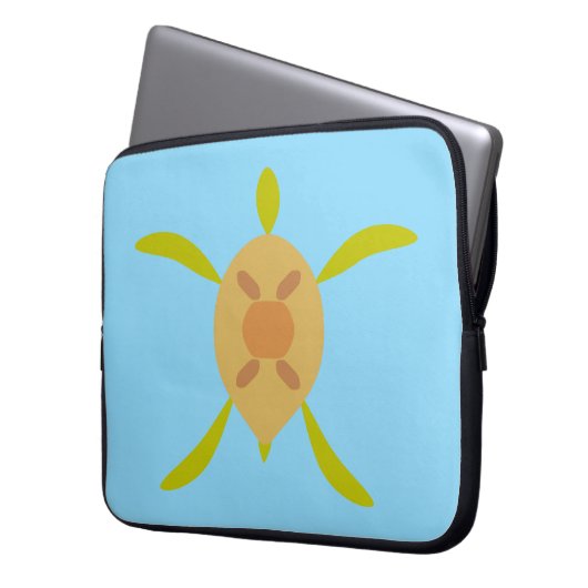 Sunny Sea Turtle Electronics Bag Laptop Sleeve (Voorkant Links)
