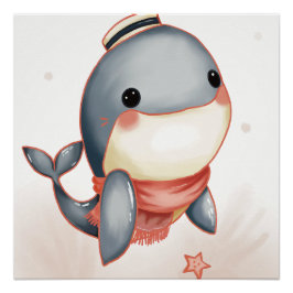 Sunny Seas & Cozy Scarves – Whale Style Perfect Poster