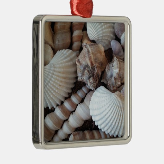 Sunny Seashells Collectie Natuur Metalen Ornament (Rechts)