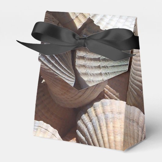 Sunny Seashells Favor Box, Summer Beach Wedding Bedankdoosjes (Voorkant Zijde)