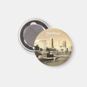 Sunny Sepia River View Cleveland  Magneet (Voorkant / Achterkant)