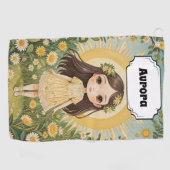 Sunny Serenade gepersonaliseerd Golfhanddoek (Horizontaal)