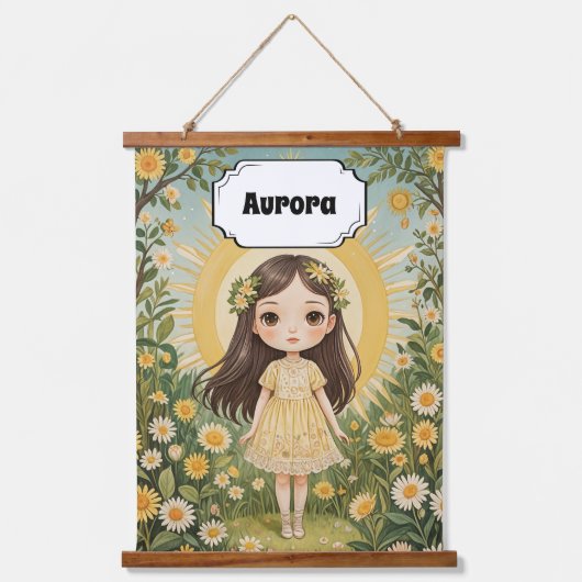 Sunny Serenade gepersonaliseerd Hangend Wandkleed (Voorkant)