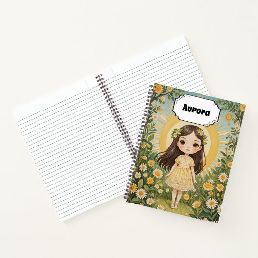 Sunny Serenade gepersonaliseerd Notitieboek (Binnen)